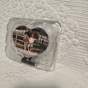 vintage Studio Nova heart-shaped Rectangular picture frame crystal glass Japan